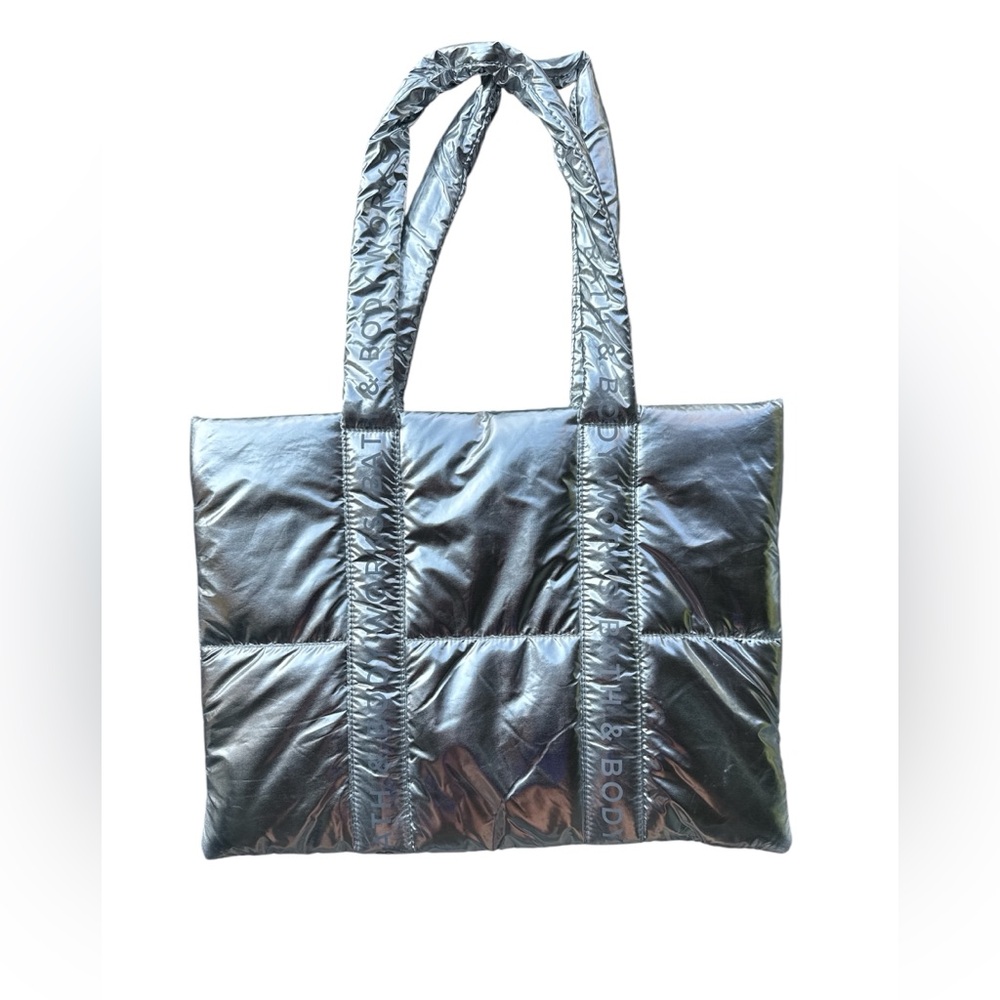 NWT Bath & Body Works Metallic Silver Tote